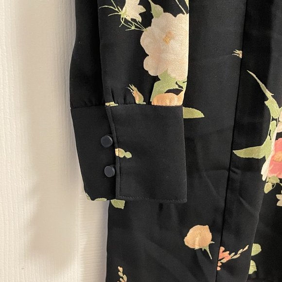 Leith Floral Mock Neck Knee Length Dress-L - Picture 3 of 6